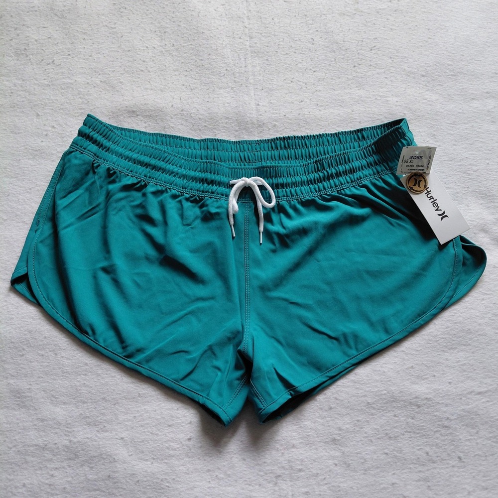 Hurley Phantom Teal Board Shorts Swim Women XL Stretch Mesh Lined Running NWT